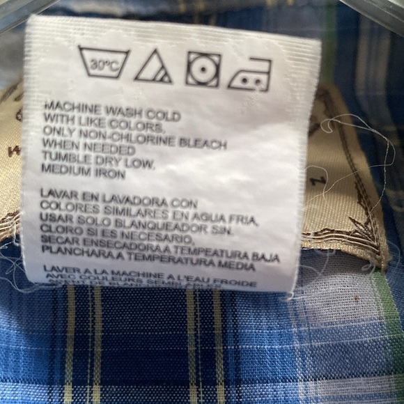 Wrangler Cowboy Retro Western Snap Pearl Sawtooth Pocket Plaid Shirt M - Picture 10 of 10